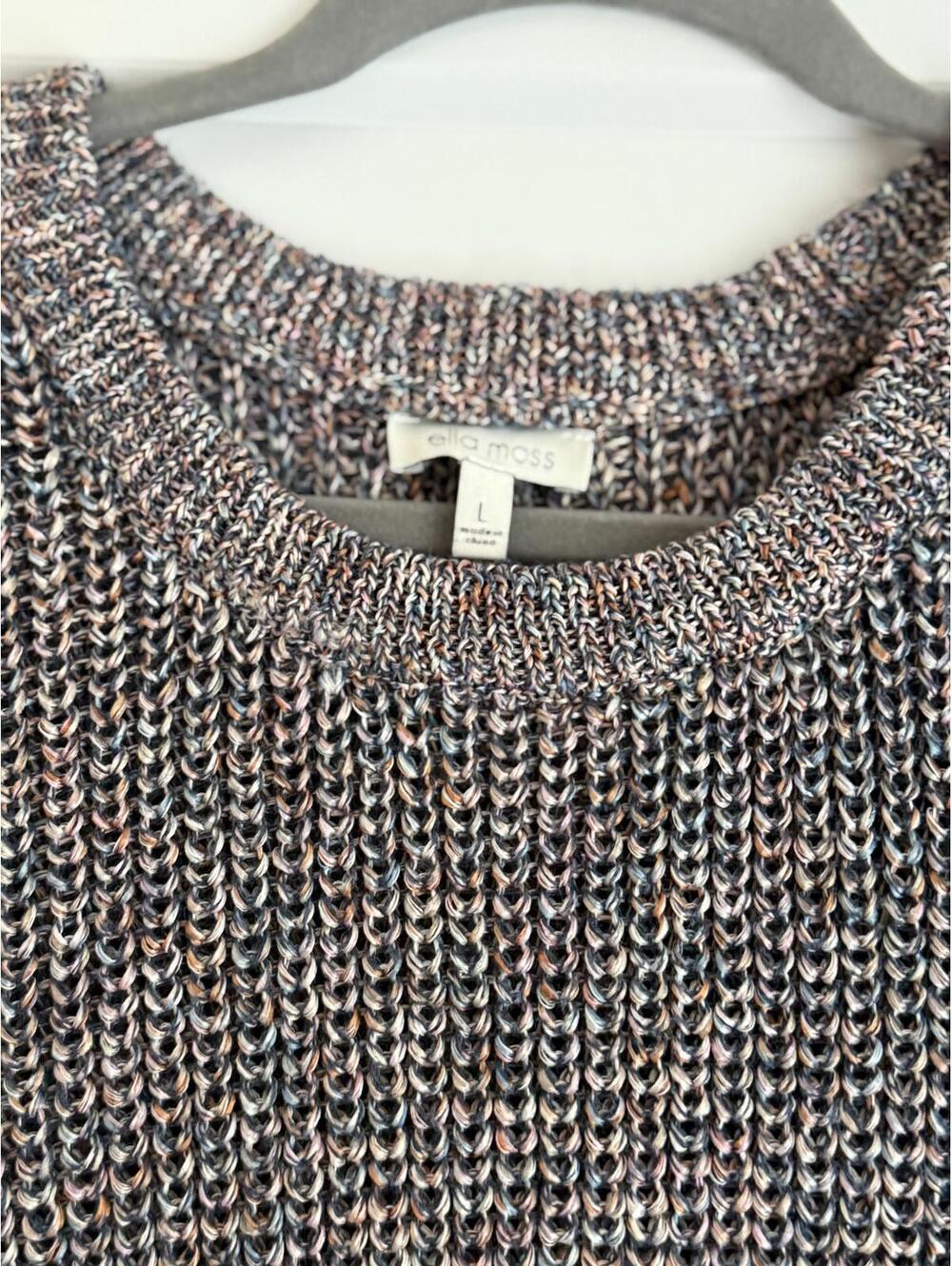 Ella Moss Sleeveless Knit Tunic Sweater Top Large